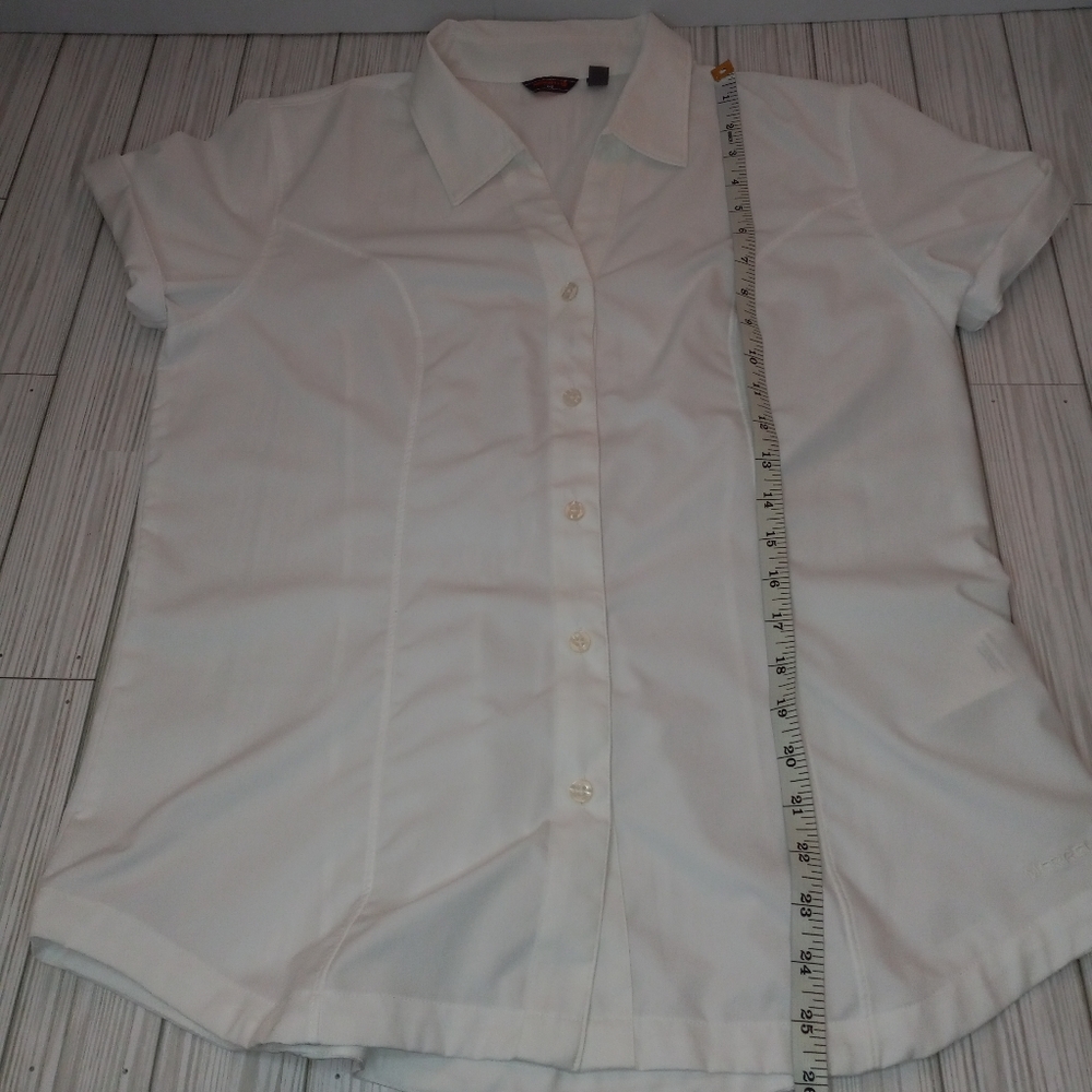Merrell Core Woven Button Front Collar Top - Picture 5 of 7